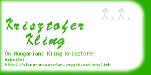 krisztofer kling business card